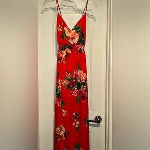 Blashe Red Floral Maxi Dress